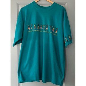 Vintage T-ZERS Antigua Hot Hot Hot Unisex Screen Printed T - Shirt Blue Size XL